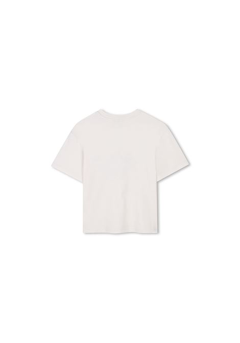 Light Beige T-shirt with Curb Print LANVIN ENFANT | N30217155